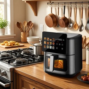 Friteuse à <span class=keywords><strong>air</strong></span> numérique intelligente électrique en acier inoxydable HY 4200W 10L avec 12 préréglages et écran tactile LCD - Product Image 4