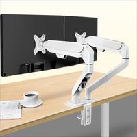 Swelix M22W double écran blanc ressort à gaz 360 degrés bureau 17 "-30" support de moniteur bras mural support de moniteur à mouvement complet