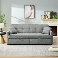 Sofá Cama Convertible Moderno con Respaldo Reclinable, Tapicería de Tela y Estructura Metálica para Sala de Estar