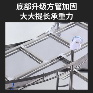 Guanlan Stainless Steel Fan Shaped Surgical Cart 200cm 2 Tier Hospital Trolley With Drawer And Bucket - Product Image 5
