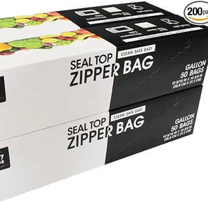 Double Zipper Seal BPA-Free Heavy Duty Microwave Safe Moisture Proof PE Zipper <b>Bag</b> for Sandwich for Fruit Chips <b>Vegetables</b> - Product Image 1