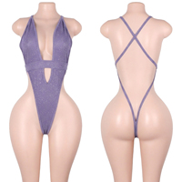 Vêtements de danse exotiques, tissu à paillettes, dentelle argentée, body en maille à lacets, string transparent, lingerie exotique, ensembles de fête