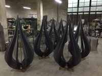 Chainahl — grande pot de fleurs en acier, sculpture ornementale personnalisée