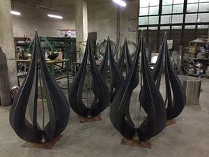 Chainahl — grande <span class=keywords><strong>pot</strong></span> de fleurs en <span class=keywords><strong>acier</strong></span>, sculpture ornementale personnalisée - Product Image 6