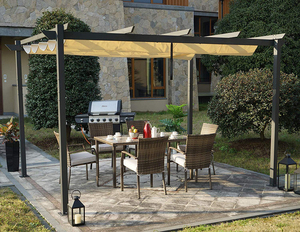 Outdoor Garden Aluminum Pergola Gazebo <b>Tent</b> <b>Canopy</b> 10'x13'x8' Waterproof Roof Modern Design Beige Zanwarm ZWMPG-1013 ZWMPG-1013 - Product Image 6