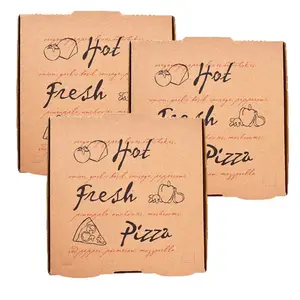 Бесплатный образец индивидуального логотипа, картонная коробка из крафт-бумаги, упаковка для еды, квадратная коробка для пиццы 15 дюймов с логотипом