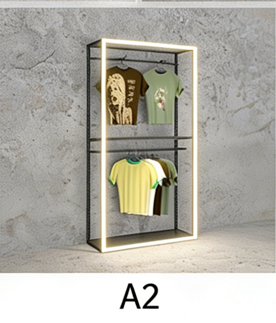 Perchero de ropa de doble columna A2