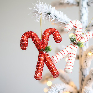 DAMAI Hot Selling Christmas Factory Wholesale Decorations Foam Glitter Christmas Cane Hat <b>Tree</b> Hanging Ornaments - Product Image 1