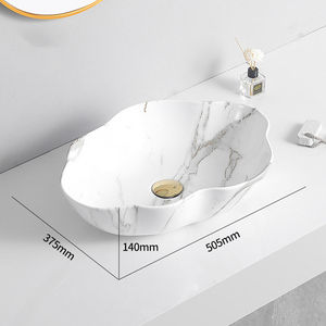 Lavabo Integrado de Cerámica Sinterizada de Lujo Moderno, Redondo/Ovalado, para Instalar Sobre Encimera, para Proyectos de Hoteles y Villas - Product Image 2
