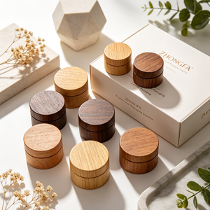 Luxury Cosmetic Cream Jar With Natural <b>Bamboo</b> Wooden Lid Refillable Skincare Packaging Custom Logo OEM - Product Image 6