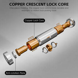 WEST BIKING Lucchetto a Catena per Bicicletta Resistente per Esterni <span class=keywords><strong>con</strong></span> Chiavi Antifurto Alta Sicurezza Lucchetto a Cavo per <span class=keywords><strong>Moto</strong></span> - Product Image 3