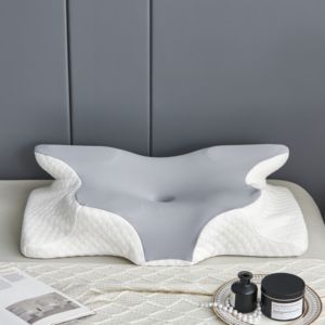 <span class=keywords><strong>Almohada</strong></span> de cuello de mariposa de espuma viscoelástica con patrón sin fin sólido personalizado al por mayor, compresa terapéutica <span class=keywords><strong>cervical</strong></span> para sueño profundo, hoteles embalados - Product Image 1