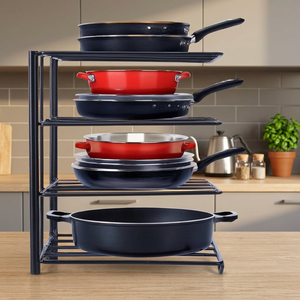 Estante Metálico de Cuatro Niveles para Macetas, Tipo Vertical, Apilable, para Cocina, Diseño Minimalista, Color Negro - Product Image 6