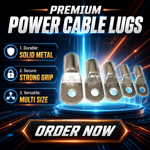 Electrical SC Cable Lugs Tinned Copper Tube Crimping Terminals Copper Ring Lug 380V Rated YOJIU Cable Connector Battery Terminal