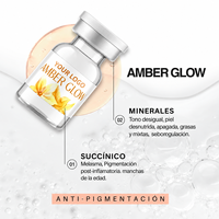 Private Label Amber Glow Gesichtsserum mit Niacinamid, Hyaluronsäure und Succinsäure, Individuelles Logo, Hautpflege-Fläschchen