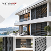 Panneaux à lamelles pour façade de bâtiment, volets en aluminium avec traitement de surface par poudrage, design moderne