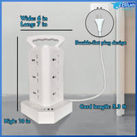 Multiprise universelle à colonne avec 12 prises AC et 3 ports USB (2 USB-C) avec protection contre les surtensions – Vente Flash