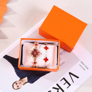 Women's Watch And Bracelet Gift Set Red Rose Gold Luxury Valentine'S Day Birthday <b>Present</b> For Girlfriend <b>Best</b> <b>Friend</b> - Product Image 1