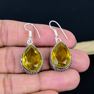 Handmade citrine Drop <b>Earrings</b> Dangle Drop <b>Earrings</b> Stylish Gemstone <b>Earring</b> Handmade Gemstone <b>Earrings</b> Dangle Drop <b>Earrings</b> - Product Image 1