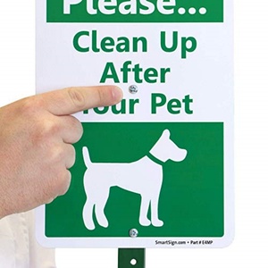 Letrero Gráfico DOG de 21.5 Pulgadas de Alto con Estaca, Aluminio Laminado de 40 Mil Resistente a la Corrosión, Letrero para Jardín 'Por Favor, Limpie el Patio de su Mascota', Material PP Cortado - Product Image 3