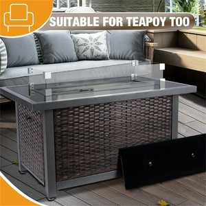 暖炉パティオガーデン裏庭用溶岩岩蓋付き屋外ガスファイヤーピットテーブル - Product Image 3