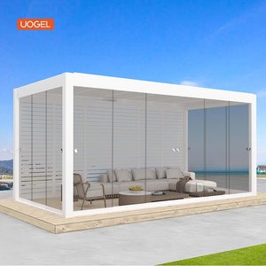 Luxuriöses Design Schwimmbad im Freien Pavillon mit LED-Leuchten und Schiebetüren Pergola-Pavillon