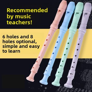 Flûte pour débutant École primaire Étudiant Instrument de musique 8 <span class=keywords><strong>trous</strong></span> <span class=keywords><strong>6</strong></span> <span class=keywords><strong>trous</strong></span> Flûte à <span class=keywords><strong>bec</strong></span> soprano - Product Image 2