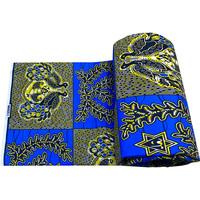 Tissu à forte demande pour les nappes de rideaux avec impression de cire hollandaise de style africain et motifs géométriques uniques
