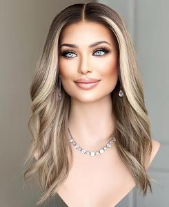 Perruque en dentelle frontale de luxe HD avec cuir chevelu réaliste, cheveux européens double trame de qualité supérieure, couleur brun, <span class=keywords><strong>blonde</strong></span>, balayage, pour femmes - Product Image 1