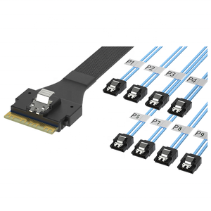 PCIe 4.0 slimsas SFF-8654 8i เป็น2 MINI SAS HD SFF8643 24กิกะไบต์/วินาที50ซม. 80ซม. สายฮาร์ดดิสก์เซิร์ฟเวอร์สำหรับการใช้งานอิเล็กทรอนิกส์ - Product Image 3