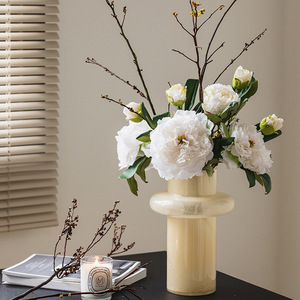 Jarrón de Vidrio <span class=keywords><strong>Fenton</strong></span> Vintage, Estilo Chino, Hecho a Mano, Color Jade Leche, Modelo para Arreglos Florales en Sala de Estar, Adorno de Alta Gama - Product Image 4