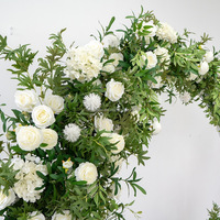 Décor de toile de fond de mariage NINI, arche en demi-lune avec fleurs artificielles en soie, couleur et taille personnalisées pour les événements