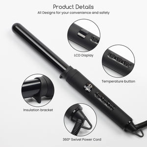 <span class=keywords><strong>Ondas</strong></span> de barril intercambiables automáticas, estilizador de pelo, rizador de pelo automático de cerámica mágica, juego de pinzas, varita de hierro rizado de temperatura LCD - Product Image 6