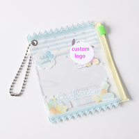 Sacs à bonbons personnalisés en PVC mignon avec fermeture éclair, porte-cartes photo en plastique acrylique, carte vierge avec porte-badge à clé