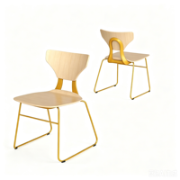 Chaise de salle à manger empilable ergonomique en bois courbé, moderne, avec logo et couleur de cadre personnalisés, directement de l'usine, pour écoles, hôtels, restaurants