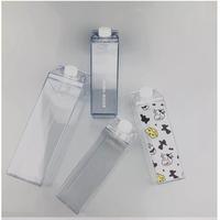 Bouteille d'Eau Carrée Transparente 1000ml 500ml, en Plastique, Personnalisable pour Lait ou Carton