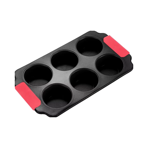 ถาดมัฟฟิน6ถ้วยเหล็กคาร์บอนแม่พิม<span class=keywords><strong>พ</strong></span>์อบแบบไม่ติดเครื่องล้างจาน<span class=keywords><strong>ไมโครเวฟ</strong></span>ปลอดภัยสำหรับบ้านร้านอาหาร - Product Image 1