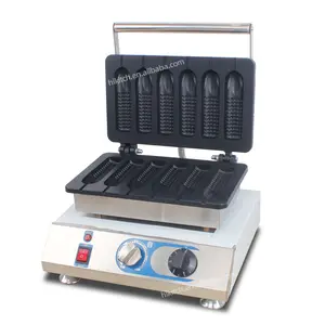 Professionele Maïs Vorm Wafel Makers Non-Stick Hotdog Wafel Maker 6 Stokjes Hotdog Maken Machine Voor Winkel Uit China