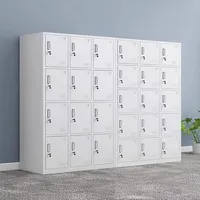 Armoire Métallique de Vestiaire pour Personnel d'Atelier, Couleur Personnalisée, 18 Portes, Casier en Acier, Meuble de Rangement pour Vêtements avec Miroir pour Usine et Domicile