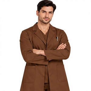 Blouse de laboratoire blanche professionnelle unisexe à manches longues, respirante, en coton et polyester, uniforme médical d'hôpital, pharmaceutique - Product Image 1