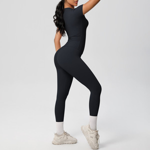 Conjunto Deportivo Casual para Mujer de 2 Piezas Ropa de Descanso para Yoga Top de Manga Corta y Leggings de Cintura Alta Elástica para Gimnasio y Deportes - Product Image 4