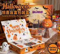 Boîte Cadeau Rectangulaire Jetable Personnalisée pour Halloween, Emballage de Poupée Horreur Surprise, Épaisseur 1mm, Estampage à Chaud