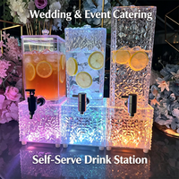 Station de boissons en acrylique LED avec logo personnalisé, seau à glace lumineux rechargeable pour pub, boîte de nuit, location pour fêtes