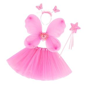 Conjunto de 4 Piezas de Disfraz de Bruja para Niñas Pequeñas con Alas de Mariposa, Falda Tutú, Material de Poliéster - Product Image 6