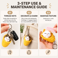 Porte-clés en peluche chat endormi, mignon, personnalisé, type animal en peluche, jouets, poupées chaton en forme de pantoufle tricotée, breloques pour sac à dos pour les amoureux des chats