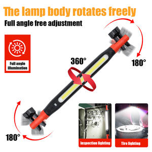 Lampe de travail LED portable lumineuse ABS IP55 rechargeable avec 2 bases magnétiques, crochet rotatif à 360°, pince pour atelier, garage, travaux automobiles, chantier - Product Image 6