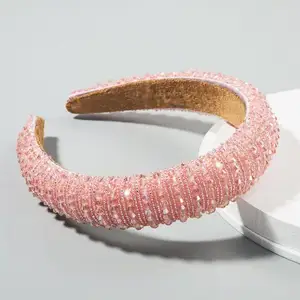 Heißer Verkauf Korea Barock Haar bügel Südkorea Dong da Männer Strass Kopf Reifen gewebte koreanische Perle Kristall Kopf Reifen