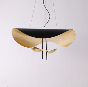 Lampadario a sospensione ovale di lusso in ferro nero e oro AB per interni, moderno a LED, <span class=keywords><strong>con</strong></span> installazione a sospensione per casa e hotel - Product Image 2