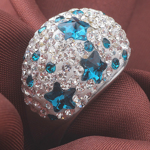 Anillo de Estrella Estilo Europeo de 18MM con Incrustaciones de Cristal Azul, Joyería de Moda Unisex, Regalo - Product Image 3
