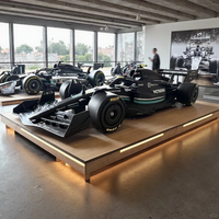 Escultura de Coche de Carreras de Fibra de Vidrio de Gran Tamaño, Estatua de Coche Superdeportivo a Escala Real con Acabado Brillante para Museo de Automóviles